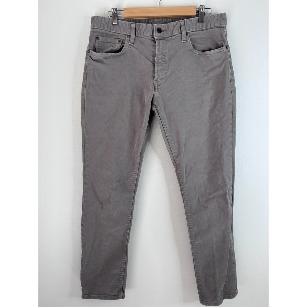 Bonobos Mens Washed Chino Pants Grey‎ Slim Straight Stretch 35x32 Casual Preppy
